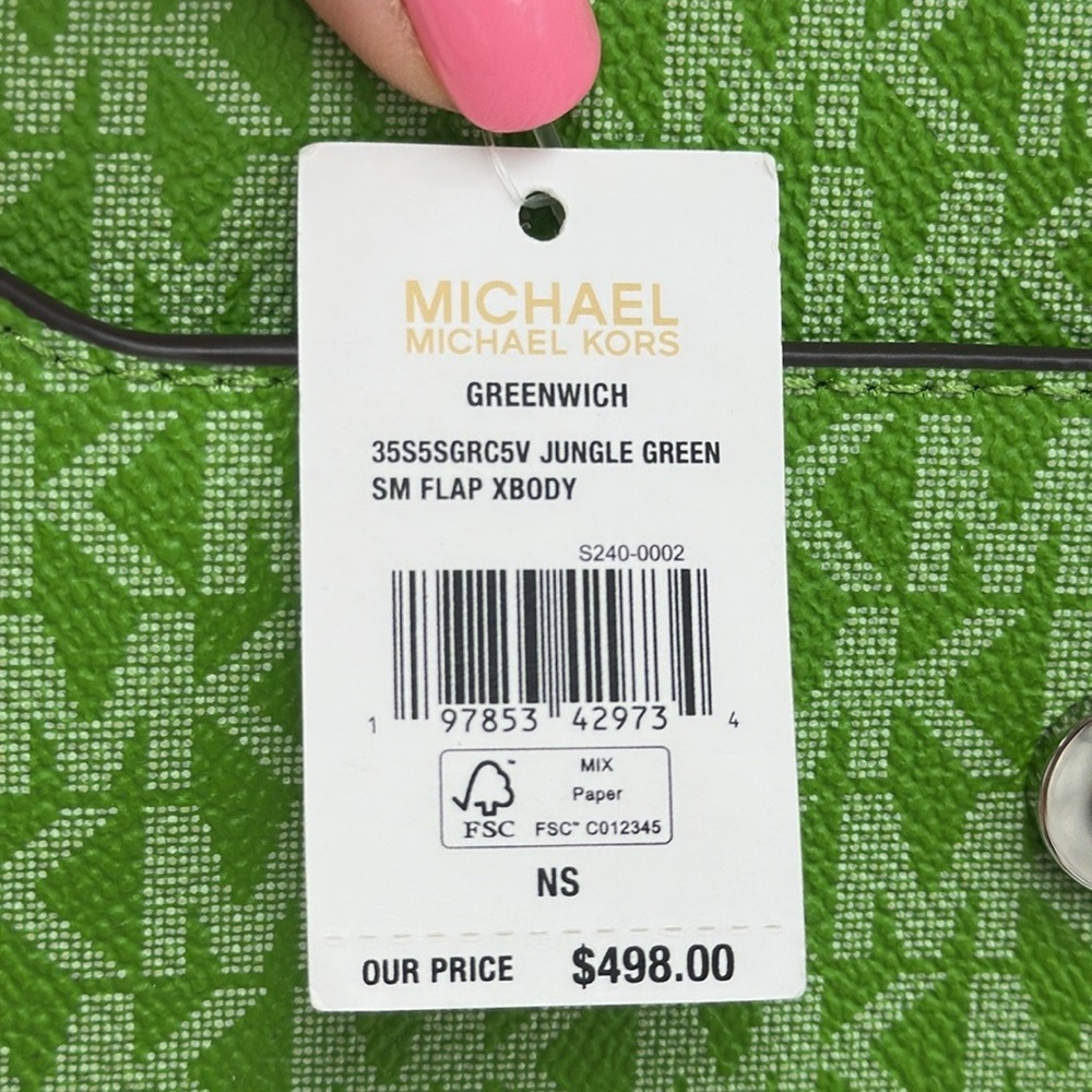 Michael Kors Greenwich Small Color-Block Signature Logo Flap Crossbody XBODY Bag - Picture 16 of 16